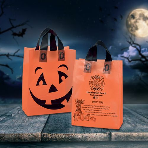 Custom Orange Frosted Pumpkin Shopper Bags