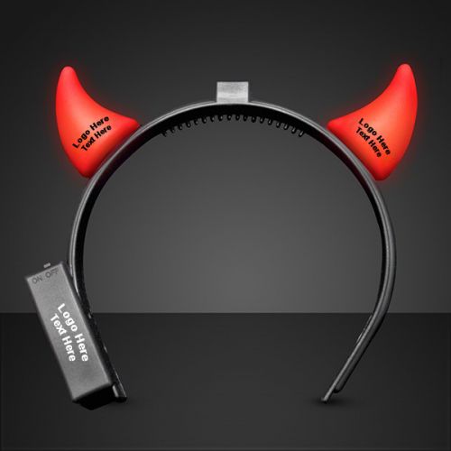 Personalized Halloween Light Up Red Devil Horns