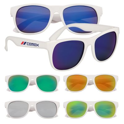 Custom Imprinted Rubberized Mirrored Sunglasses