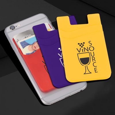 Custom Printed Dual Pocket Slim Silicone Phone Wallets