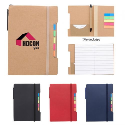 4x6 Inch Promotional Notepad with Sticky Flags and Pen
