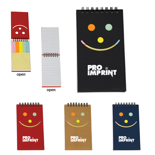 Custom Printed Smile Jotter with Sticky Notes