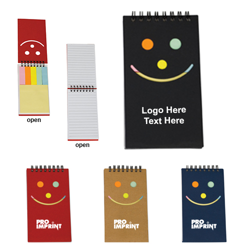 Custom Printed Smile Jotter with Sticky Notes