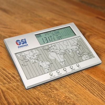 Custom Printed Vaghi World Time Clock, Calendar And Thermometer