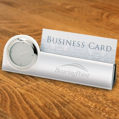 Custom Printed Clock And Business Card Holders