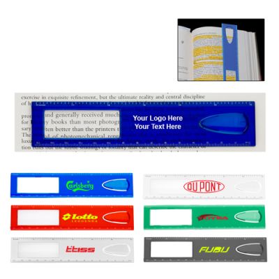 6 Inch Promotional Magnifier Rulers With Bookmark