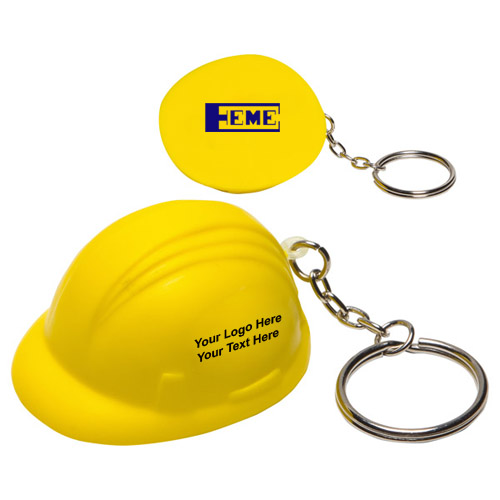 Custom Printed Hard Hat Stress Reliever Keychains