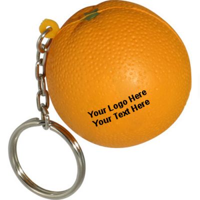 Customized Orange Shaped Stress Reliever Keychains