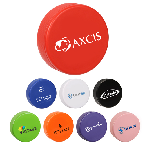 Promotional Logo Hockey Puck Stress Relievers