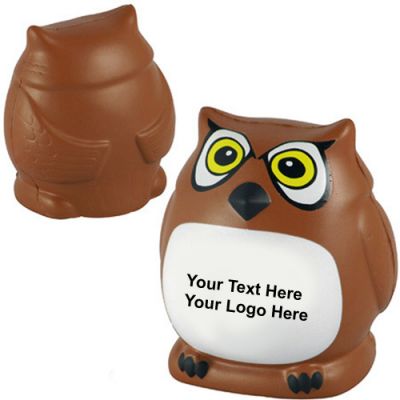 Promotional Logo Owl Shaped Stress Relievers