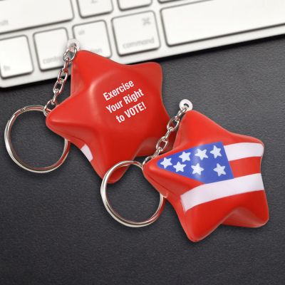 Promotional Patriotic Star Key Chain Stress Relievers