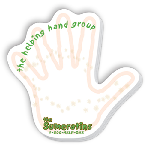 3 x 4 Custom Printed Hand Shaped Sticky Notes