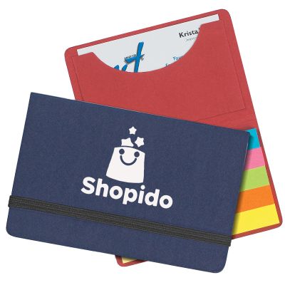 Custom Printed Business Card Holder with Sticky Notes and Flags