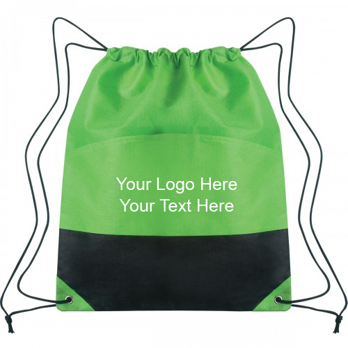 Customized Non-Woven Two-Tone Polypropylene Drawstring Bags