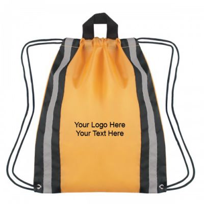Customized Polyester Small Reflective Drawstring Sports Bags
