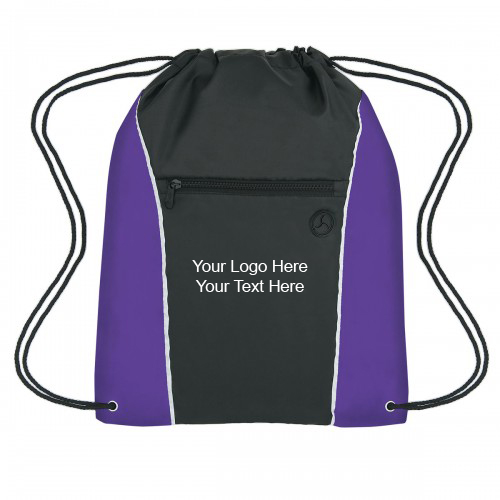 Personalized Vertical Sports Pack Polyester Drawstring Bags