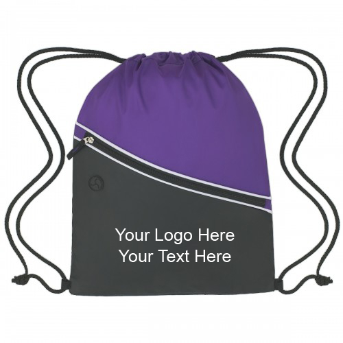 Promotional Two-Tone Polyester Sports Pack Drawstring Bags