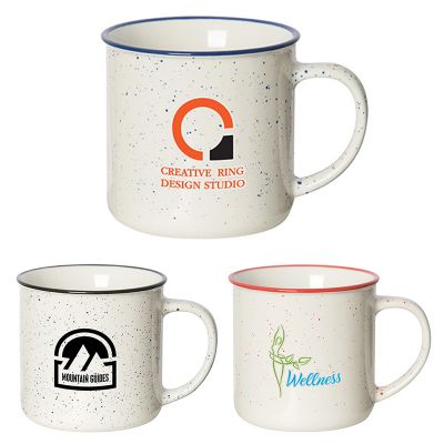 12 Oz Promotional Beach House Speckled Ceramic Mugs