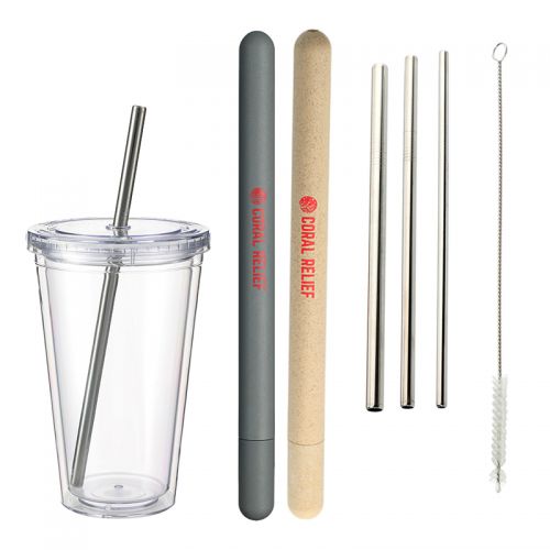 Reusable Stainless Straw Sets with Eco Tube