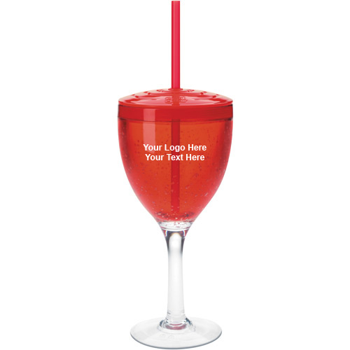 Promotional 12 Oz Cool Gear Wine Glasses with Lid