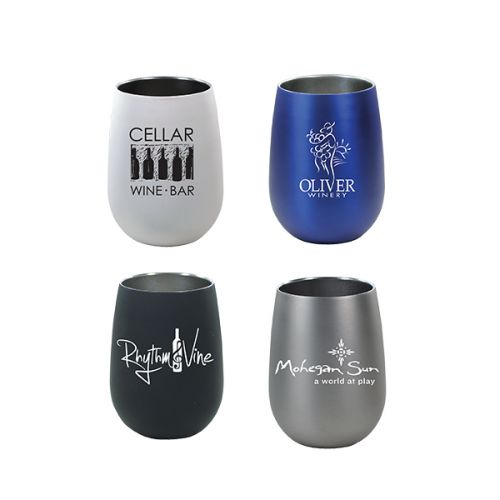 12 Oz Halcyon Stainless Steel Wine Glasses