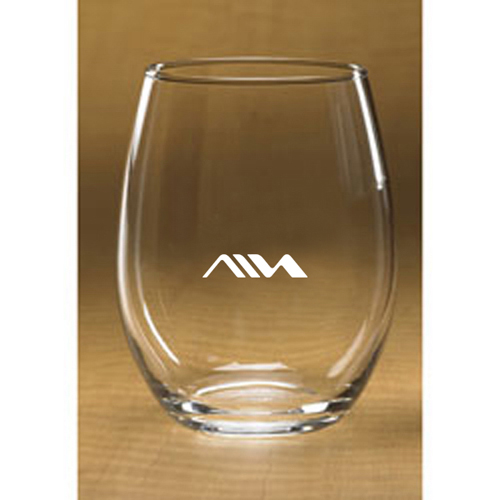 custom printed stemless white wine glasses
