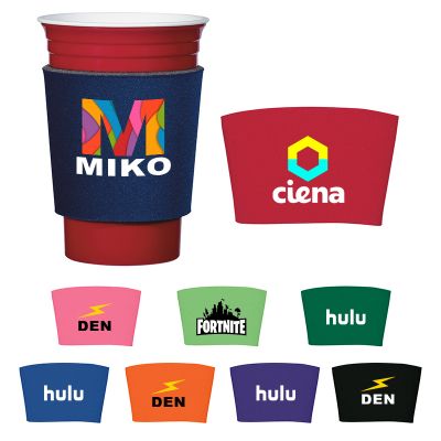 Logo Imprinted Comfort Grip Cup Sleeve With 10 Colors