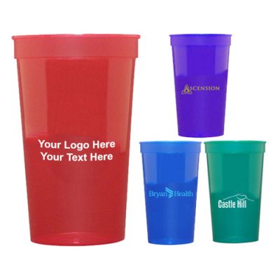 22 Oz Personalized Smooth Color Translucent Stadium Cups