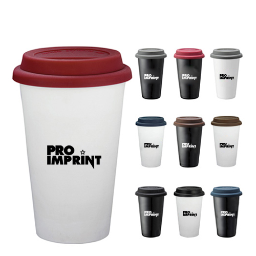 11 oz promotional double wall ceramic tumblers
