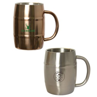 16 Oz Customized Brewmaster Barrel Stainless Steel Mugs
