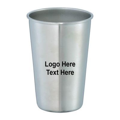 Promotional 16 Oz Growl Stainless Pint Glass