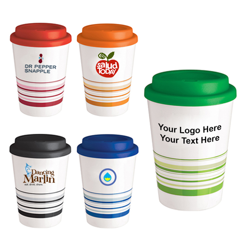 12 Oz Personalized Striped Coffee Cup Tumblers