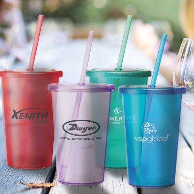 16 Oz Sizzle Tumblers with Straws