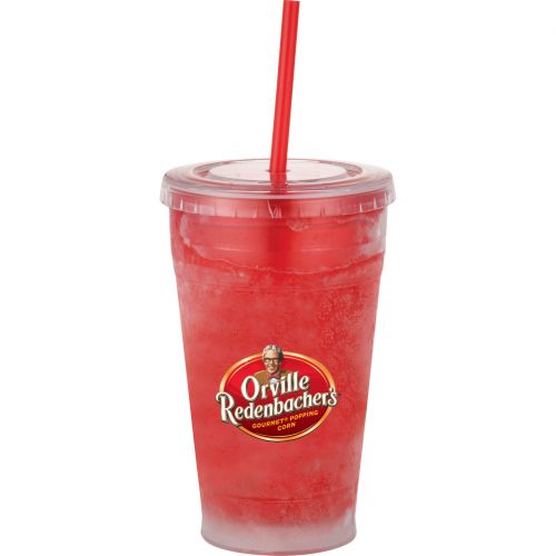 custom printed 20 oz cool gear sedici chiller tumblers with straws Red