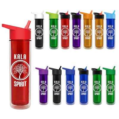 16 Oz Custom Chiller Insulated Bottles with Flip Straw Lid