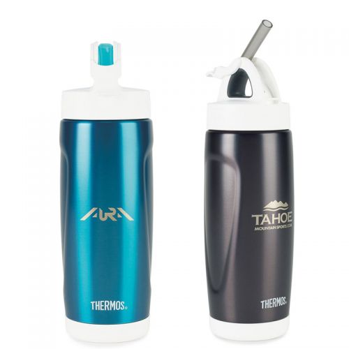 Thermos Stainless Steel Sport Bottles with Covered Straw