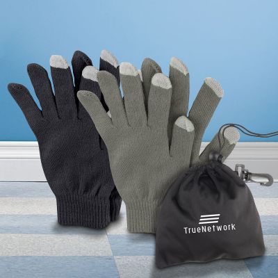 Imprinted Touch Screen Gloves In Pouch