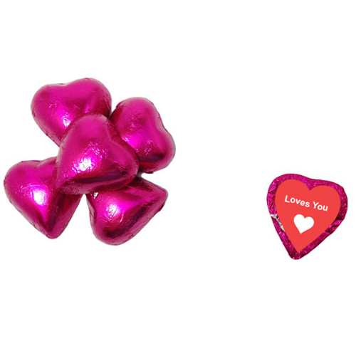 custom Individually Wrapped Chocolate Hearts