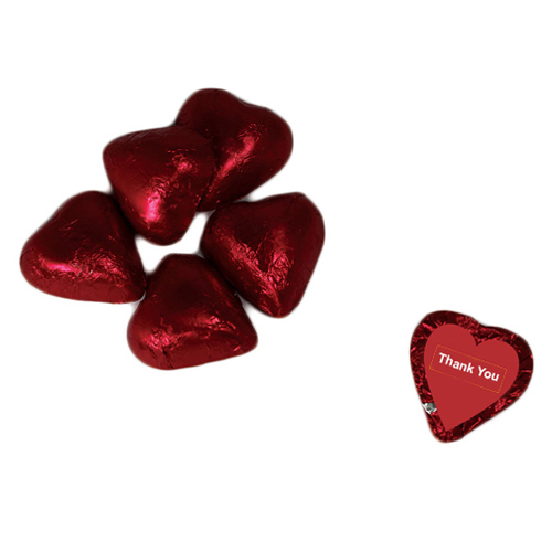 Custom Individually Wrapped Chocolate Hearts