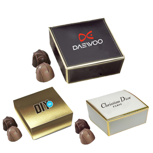 Promotional Ballotin Gift Box with Milk Dark Chocolate Tuffles