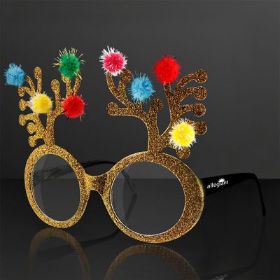 Custom Christmas Reindeer Antler Novelty Glasses