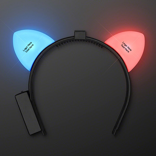 Blinking Red & Blue LED Cat Ears Headbands