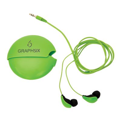 Custom Imprinted Glow-In-The-Dark Earbuds with Case