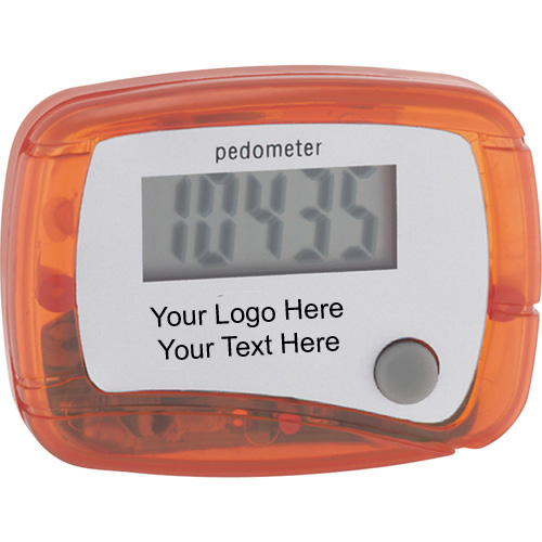 Custom Printed In Shape Pedometer with Molded Clip