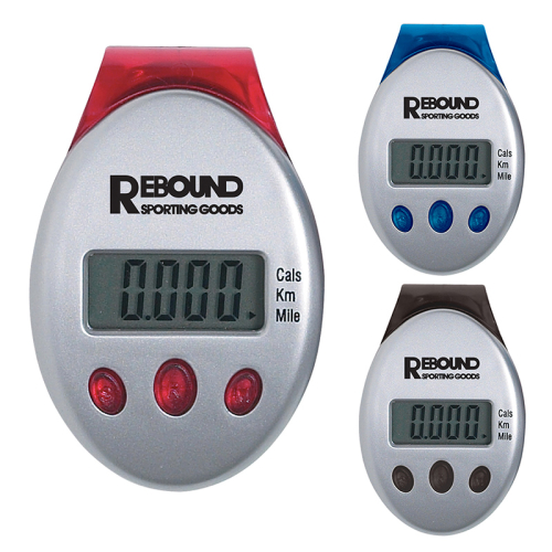 Customized Deluxe Multi Function Pedometer w Molded Clip