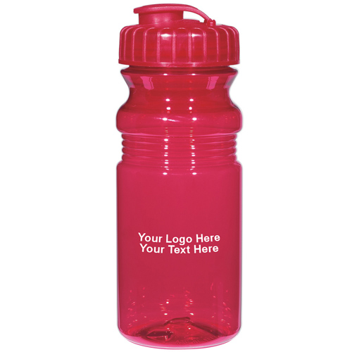 Customized Poly-Clear 20 Oz. Fitness Bottle With Super Sipper Lids