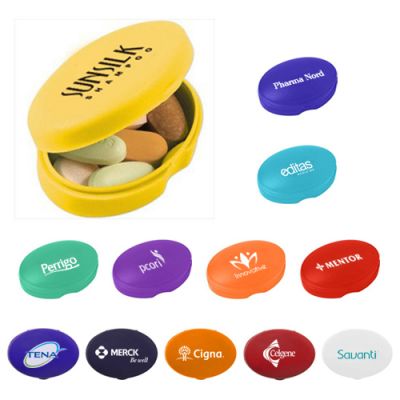 Imprinted Oval Pill Boxes
