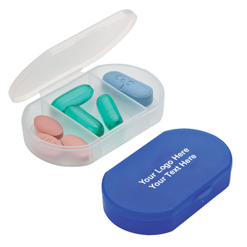 Custom Imprinted Pill Holders with snap lid