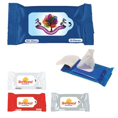 10 Pack Sanitizer Wipes in Sealed Packs