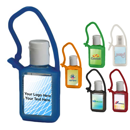 Customized Flat Hand Sanitizers With Silicone Carabiner